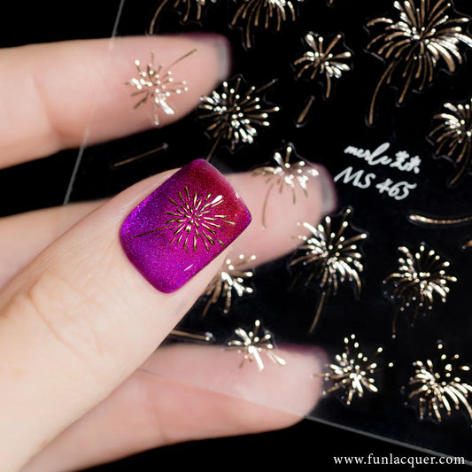 Fireworks (Gold) - 3D Nail Art Sticker