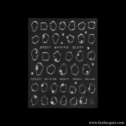 Irregular (Silver) - 3D Nail Art Sticker