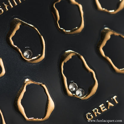 Irregular (Gold) - 3D Nail Art Sticker