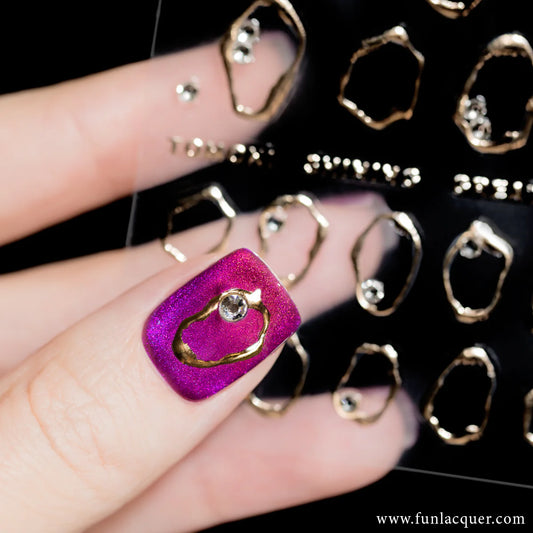 Irregular (Gold) - 3D Nail Art Sticker
